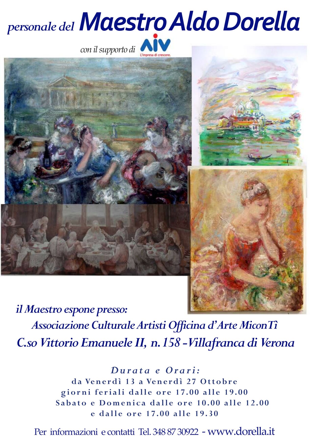 Locandina della mostra personale del Maestro Aldo Dorella